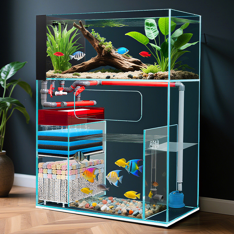 Smart Home Living Room - Double-Layer Floor-Standing Ultra Clear Glass Filter