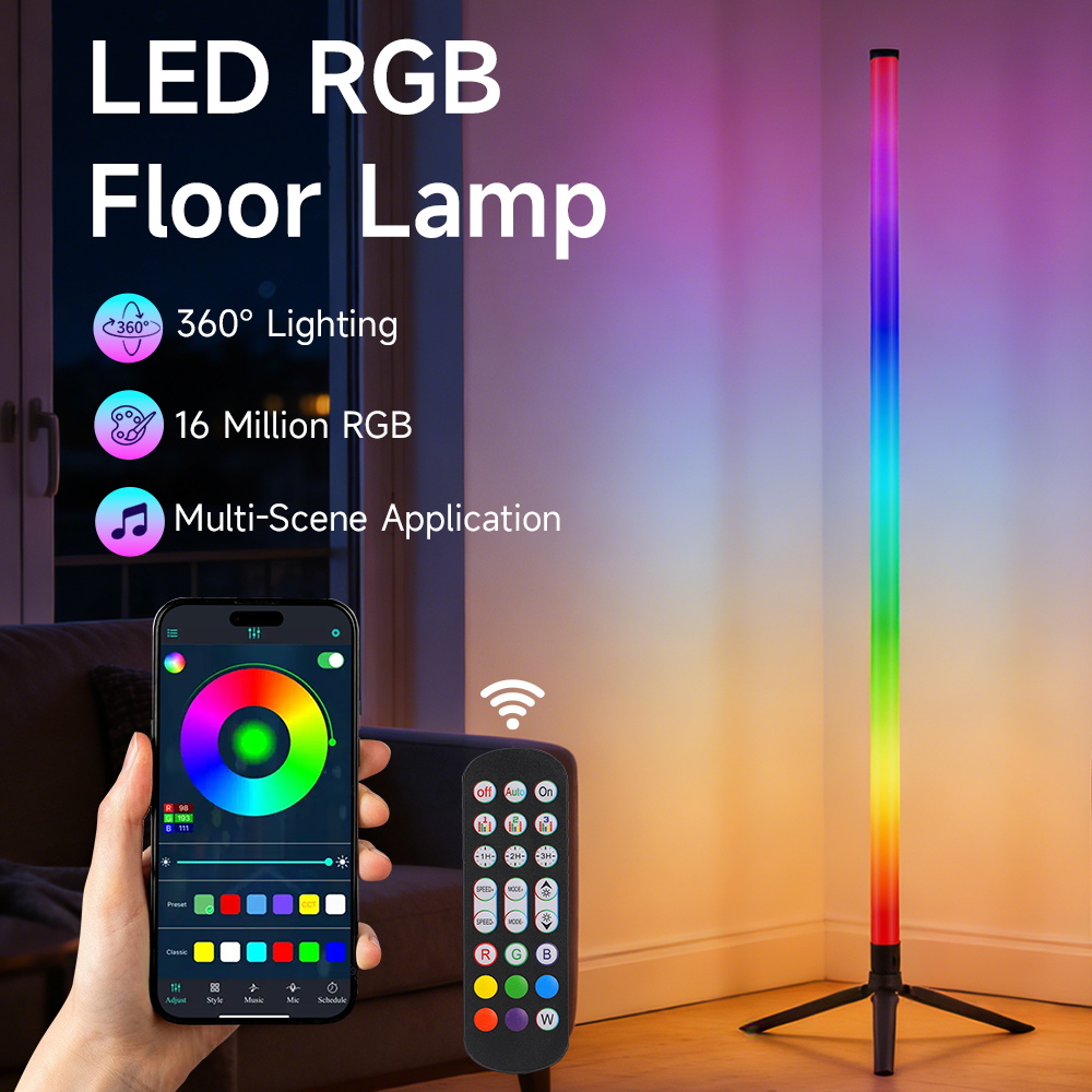 Smart LED Floor Lamp RGB Remot - Smart Home Living Room review and price