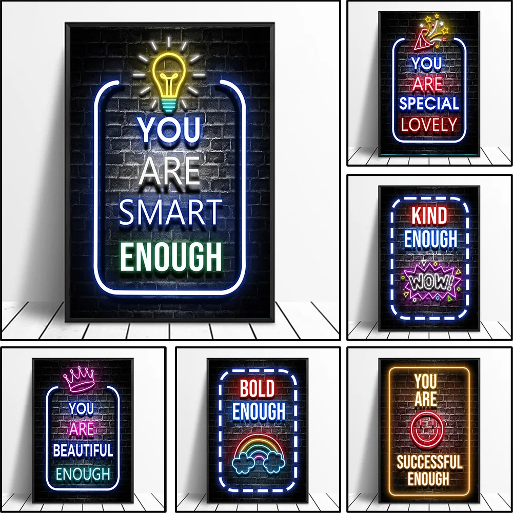 Neon Motivation Quotes Posters - Smart Home Quotes review and price