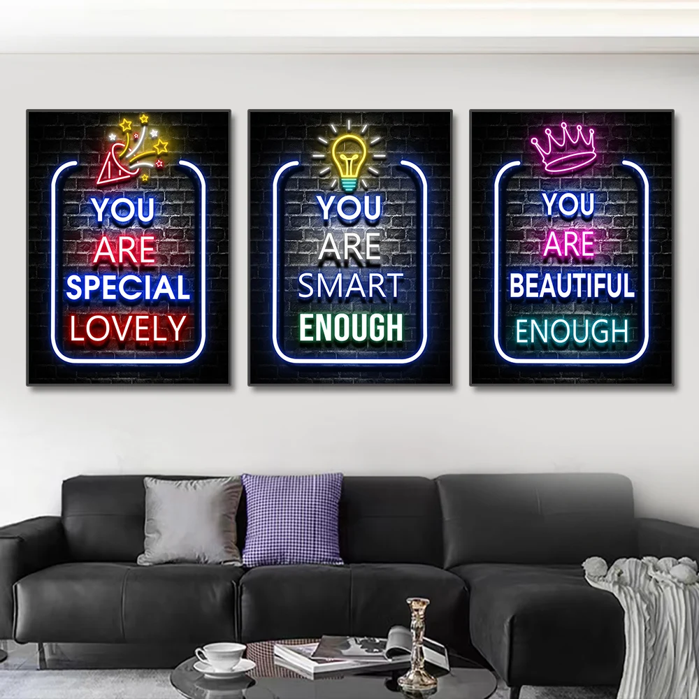 Neon Motivation Quotes Posters - Smart Home Quotes review and price