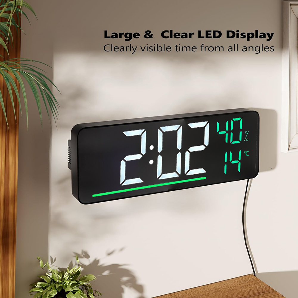LED Digital Wall Clock with Te - Smart Home Living Room review and price