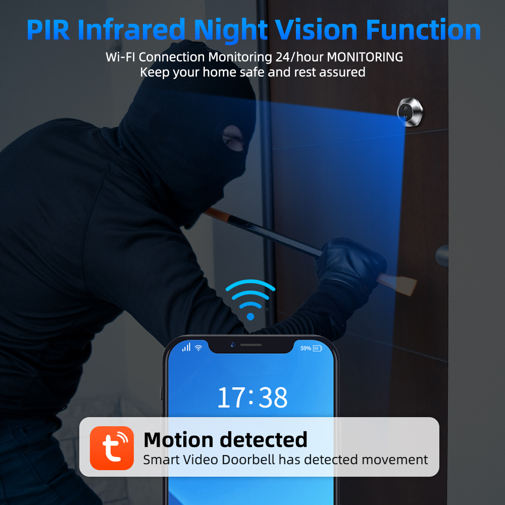 1080P WiFi Peephole Tuya Smart - Smart Home Cctv review and price