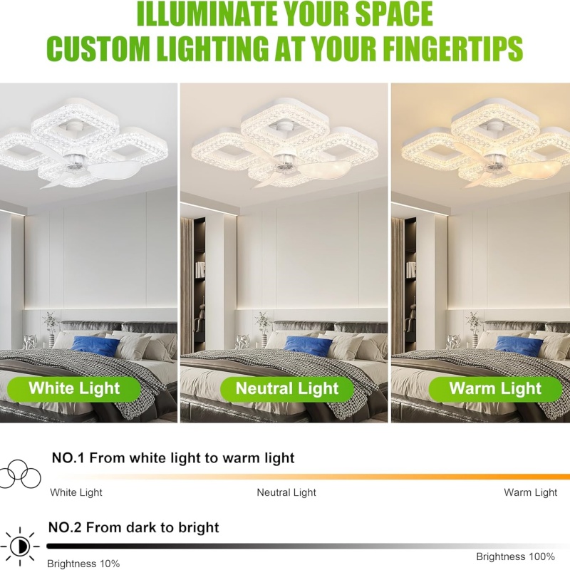Smart LED Ceiling Fan Light 48 - Smart Home Living Room review and price